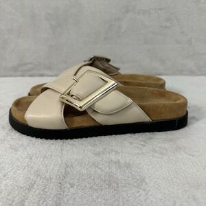 Philip Hog Big Buckle Cork Footbed Crossover Sandals Womens 38 (US 7-7.5) Spain